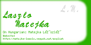 laszlo matejka business card